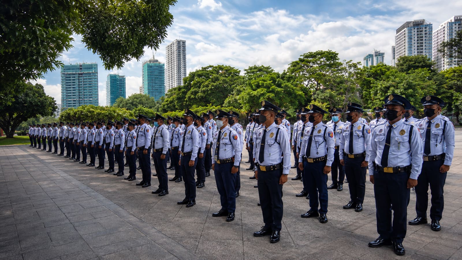 Hackett Security Agency security officers in formation
