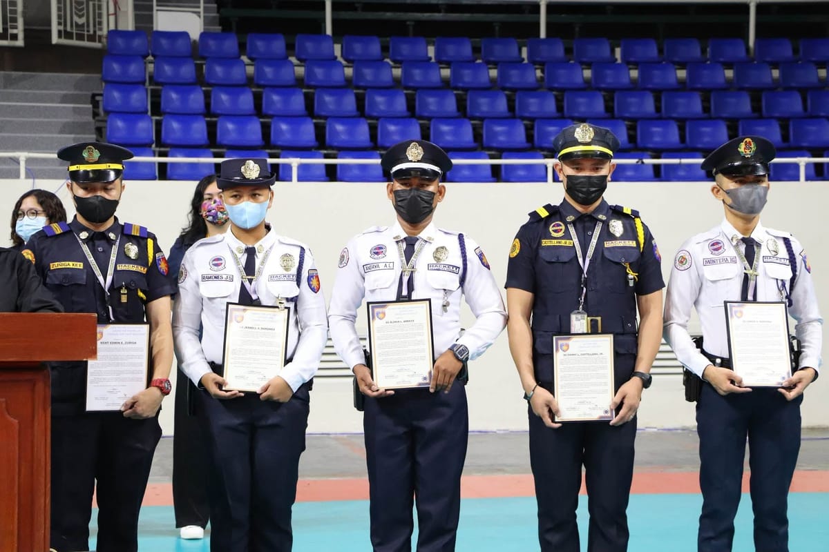 Hackett Security personnel during the Philippine Sports Commission recognition ceremony